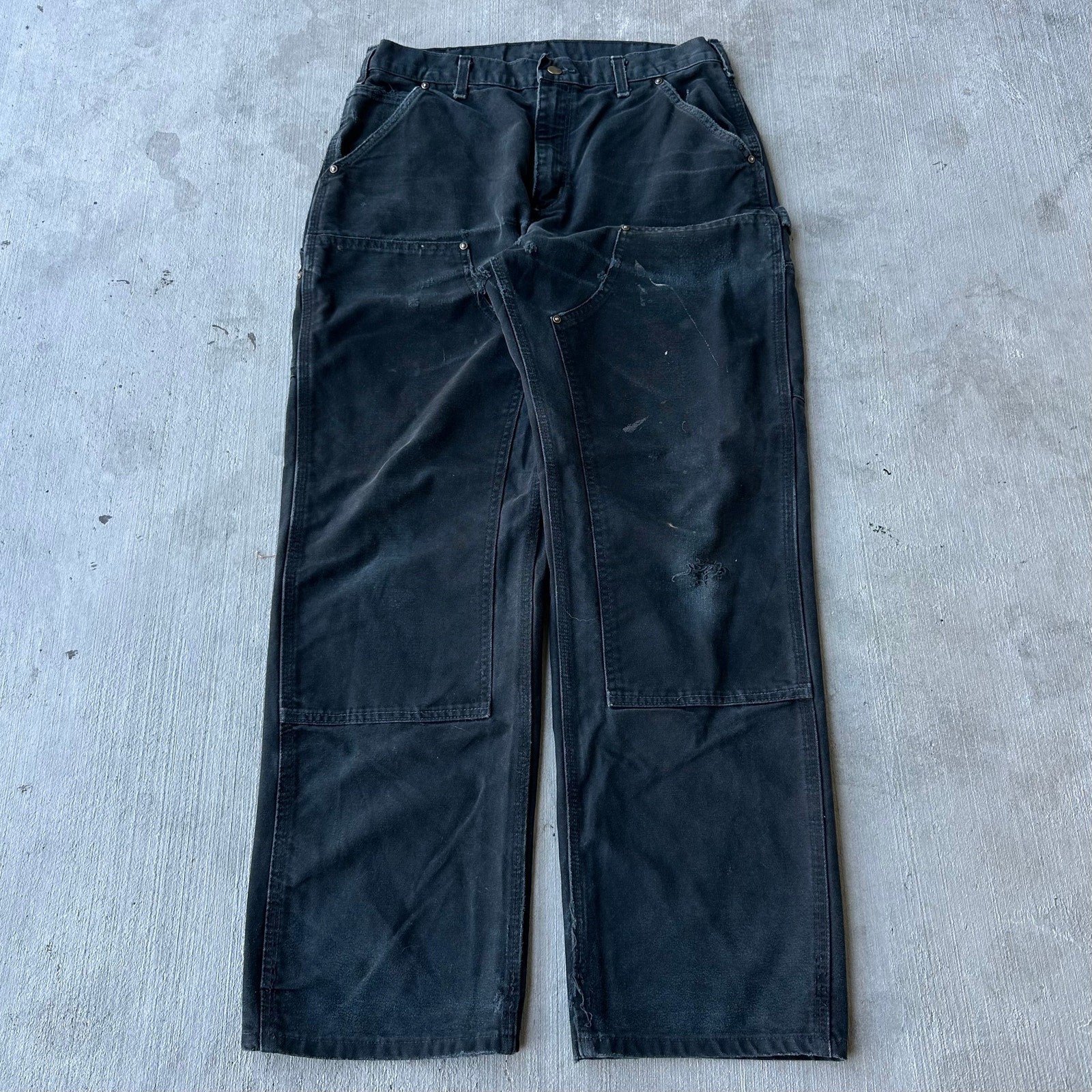 Vintage Y2K Carhartt black double knee work wear carpenter pants