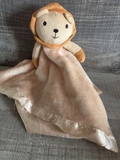 Lion Tan Beige Plush Satin Baby Lovey Security Blanket Cuddle Pro Goleem b252