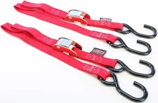 Powertye Manufacturing PWC Tie-Downs with S-Hooks 3'L x 1"W Red
