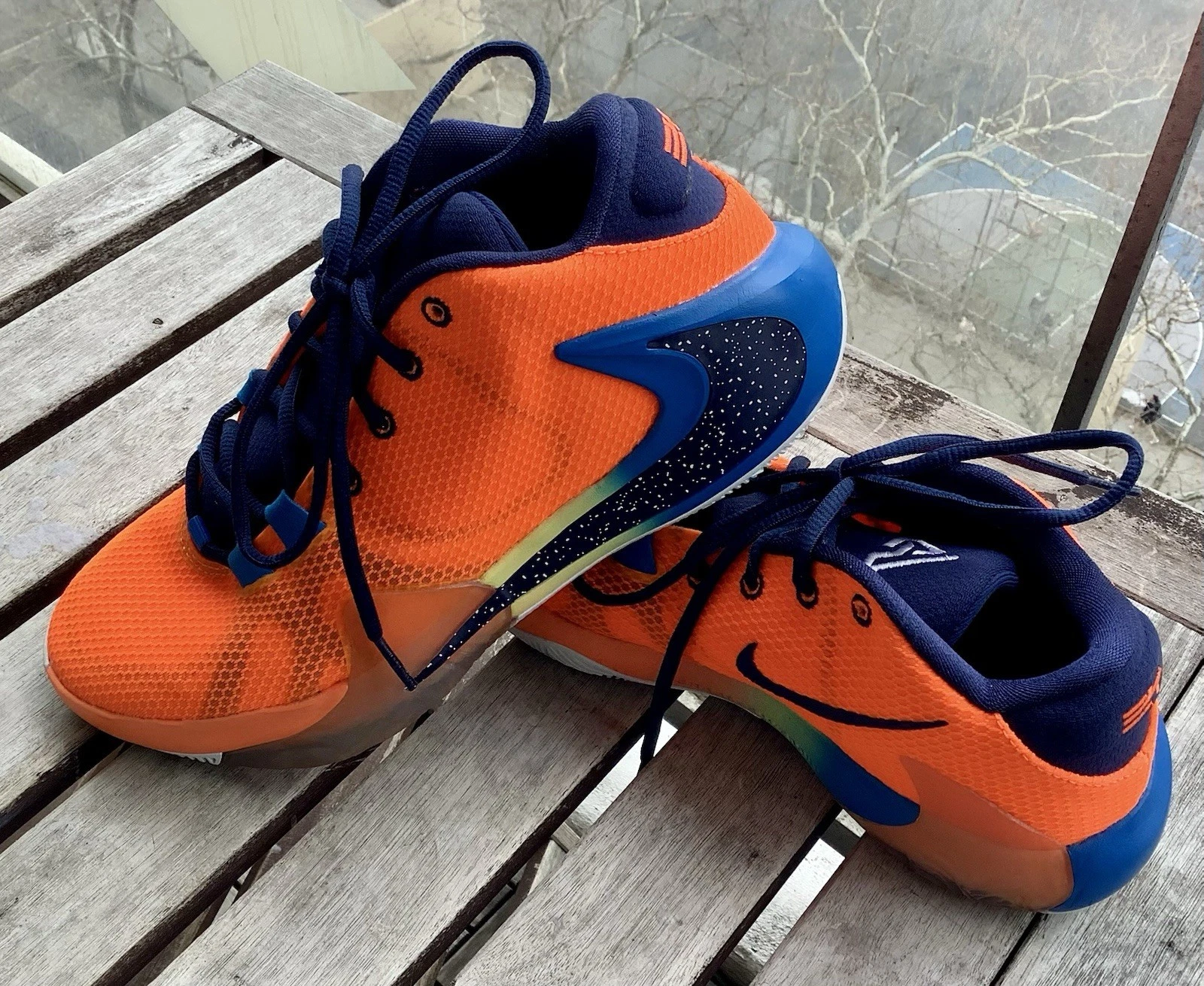 Nike Zoom Freak 1 All Bro Orange Blue Basketball Shoes BQ5422-800 Size 9