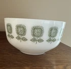 Federal Milk Glass Green Sunflower Bowl MCM 2.5 Quarts EUC Vintage Pyrex-like