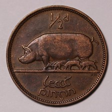 1928 Ireland Halfpenny - 1/2 Penny  Coin KM# 2