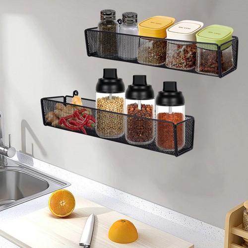 Spice Rack Organizer Wall Mount, 2Pack Spice Organization Storage Shelf,Hangi... - Picture 4 of 7