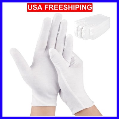 24 Pcs White Cotton Gloves for Dry Hands & Eczema, Moisturizing Sleeping Glov...