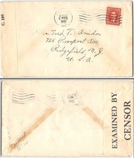 Halifax N.S. to Ridgefield NJ, 1940. Opened by censor C109