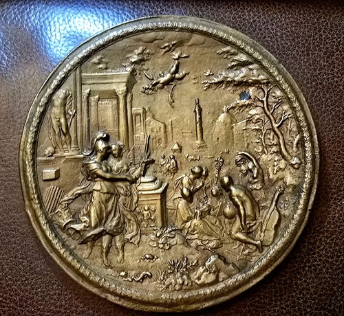 🔥🔥 Bronze 6" Shield Roman Empire Allegorical David Cherubim Caduceus 🔥🔥 