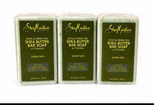 3x Jabón en barra de manteca de karité hidratante de oliva y té verde con aguacate 8 OZ Cada
