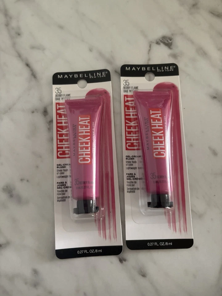 NEW Maybelline CheekHeat Sheer CreamBlush 35 Berry Flame Dewy MakeUp lot of 2 - Image 4 of 4
