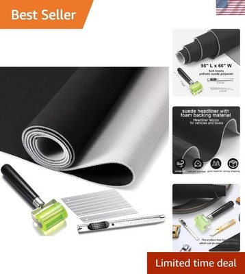 Car Roof Suede Material Installation Kit Black