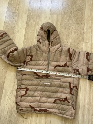 Pull à capuche camouflage désert kaki marron taille L Supreme duvet neuf avec étiquette