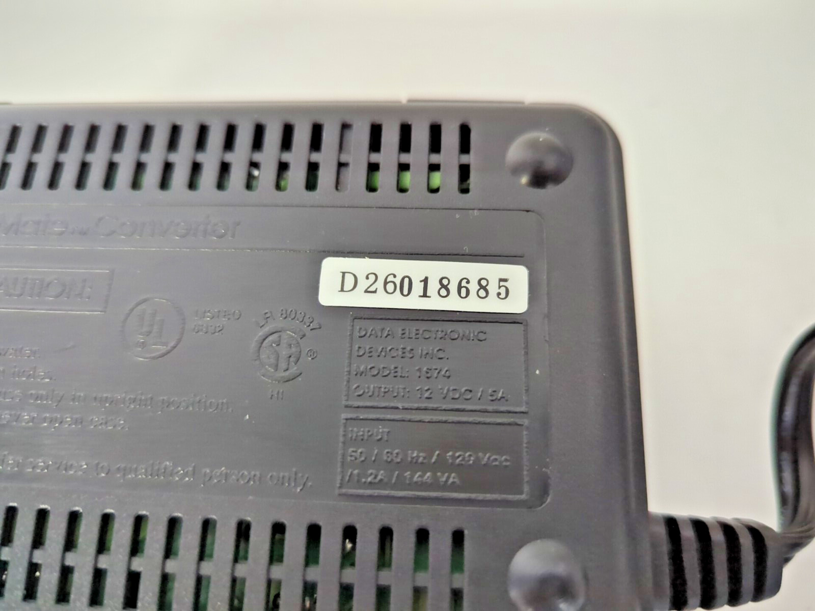 KOOL MATE CONVERTER 110/12v AC/12V DC CONVERTER MODEL: 1674