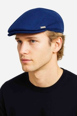 Seeberger Germany Teal Blue  Wool Blend Flat Cap Newsboy Hat Men's Size L