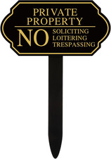 Private No Trespassing for House Yard No Soliciting No Loitering Signs