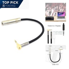 3.5mm to 6.35mm Audio Adapter Male to Female Stereo Gold Plated, 25cm