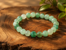 Green Aventurine Bracelet, Natural Gemstone Bead Bracelet, Crystal Healing