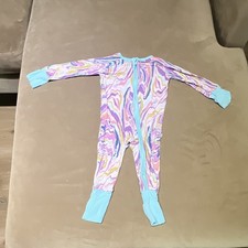 Little Sleepies Baby Bamboo Knit Zip Footed Sleeper One Piece Abstract 3-6M