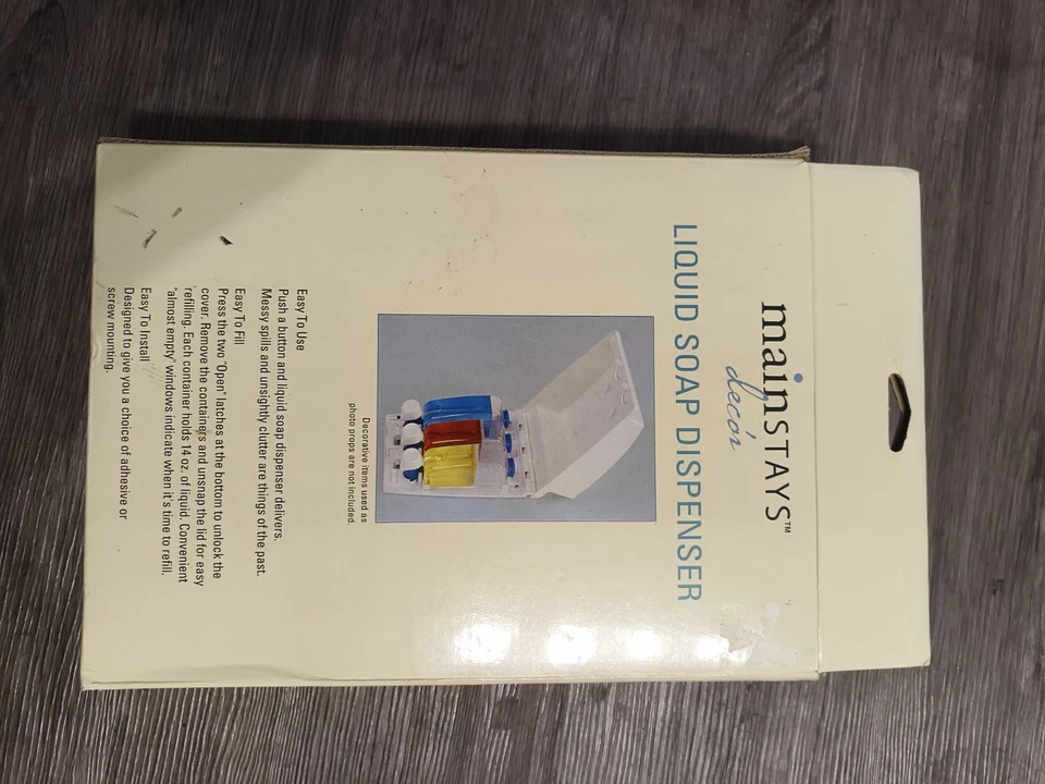 Liquicaddy montado en la pared Mainstays - Dispensador de jabón de 3 cámaras Foto 2 de 4