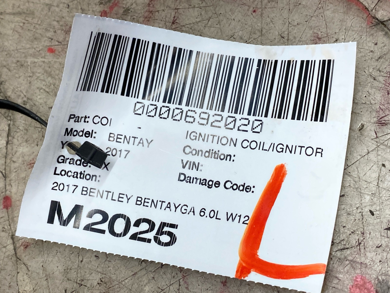2017 BENTLEY BENTAYGA 6.0L W12 ENGINE IGNITION COIL SET 11 PCS 07P905110B