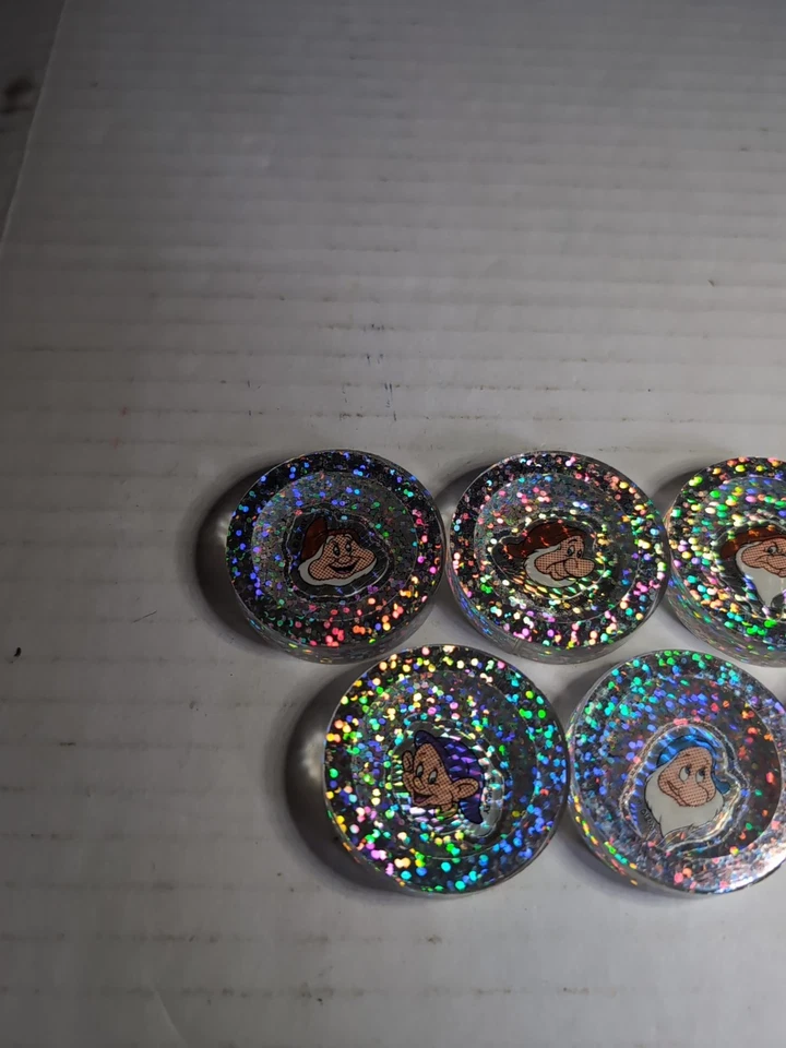 Pogs Pog 白雪公主和七个矮人 Slammer 批量 厚塑料 批量 8 件 — 第 2/4 张图片