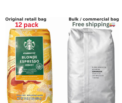 Starbucks Blonde Espresso Whole Bean Coffee 1lb 16oz 453g Bag Light Roast 12pk