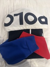 Polo Ralph Lauren Color block Hoodie Red White Blue Gray Men s Large