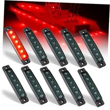 10pcs Red 12V 6LED Trailer Side Marker Indicator Lights 3.8" 10Pcs Red