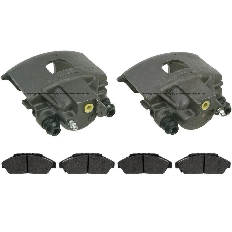 Pinzas de freno delanteras izquierda + derecha y pastillas metálicas para Dodge Caravan 1996-2000 Foto 2 de 4