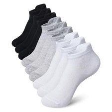 Kids Ankle Socks Low Cut Breathable Mesh Thin Cotton 6-8 Years Black White Gray