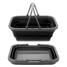 Washing Bowl Basket Pop Up Collapsible Easy Storage Grey