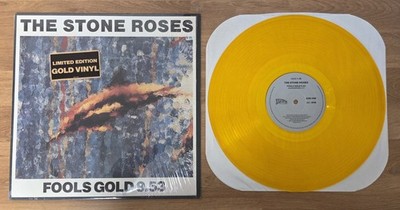 The Stone Roses 'Fools Gold' Ltd Edition GOLD 12'' sleeve cling wrap HYPE sticker