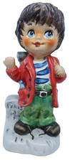 Vtg Goebel Paris Boy Hitchhiker Les Petits Porcelain Figurine 5 1/4" Tall