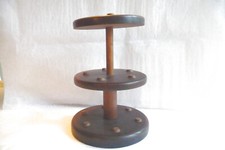 3-TEIR WOODEN THIMBLE DISPLAY STAND NO DOME HOLDS  15 THIMBLES