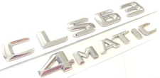#1 CHROME CLS63 + 4MATIC REPLACEMENT FOR MERCEDES REAR TRUNK EMBLEM BADGE DECAL