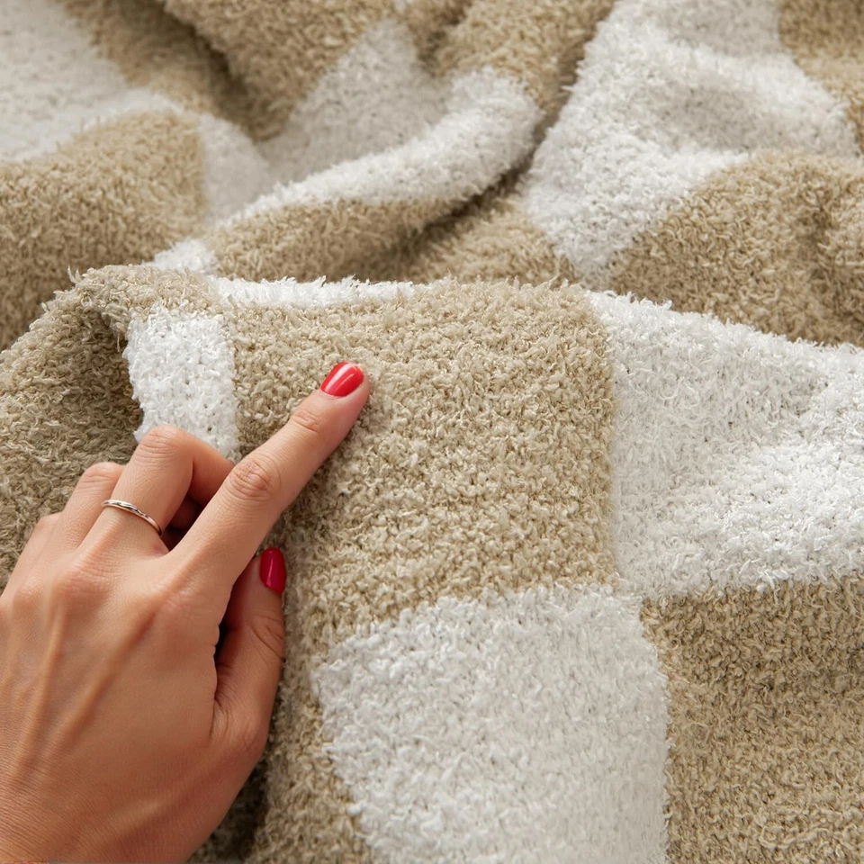 Throw Blanket Microfiber Soft Cozy Fluffy Warm Hand Made Sage Green (60" x 80") - Image 3 of 4