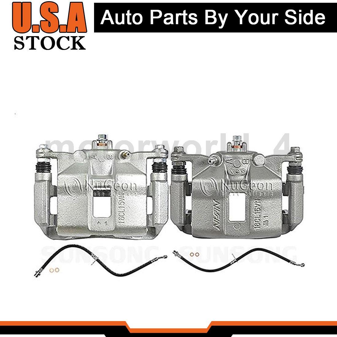 Front Brake Caliper Set with Hose for 2006-2011 Honda Civic 4pcs