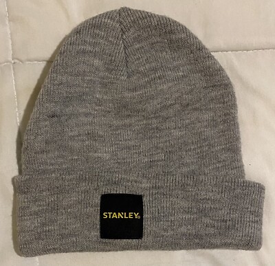 STANLEY Tools Logo Gray Knit Acrylic Hat Winter OSFA Stretchy