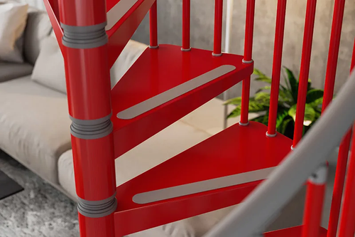Indoor Spiral Staircase Steel Step Railing 7 Colors PVC Handrail 12-Step Kit - Picture 4 of 16