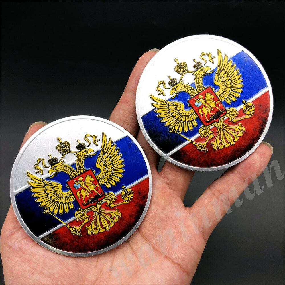 Russia Russian Flag Eagle Coat of Arms Car Trunk Emblem Badge Decal Stickers