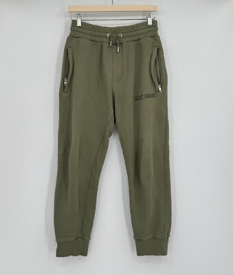 Azat Mard Mens Green Knit Cotton Drawstring Jogger Sweatpants Sz M