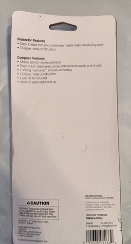 NUOVO FISKARS Bussola in Metallo &I Goniometro Set con Ricariche di Piombo - Foto 4 di 4