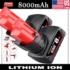 2Pack 8.0Ah Battery For Milwaukee for M12 LITHIUM Extended Capacity 48-11-2460