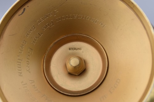 Antiguo pedestal de plata de ley patena, todo de ley, chapado en oro (CU141) - Imagen 7 de 14