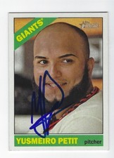 Autographed Yusmeiro Petit San Francisco Giants 2015 Topps Heritage Card #304