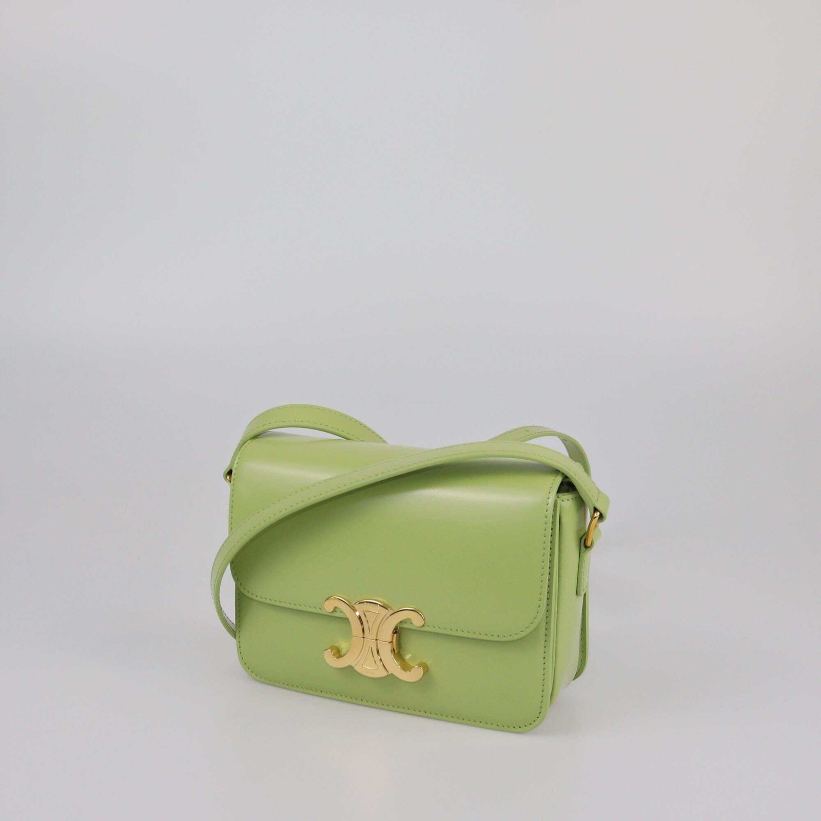Celine Green Shiny Teen Triomphe Shoulder Bag image 2
