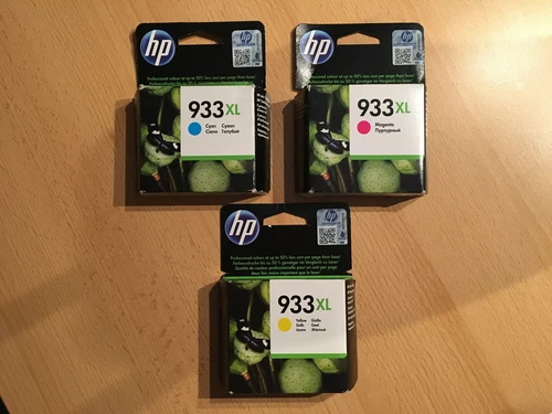 3 original Tintenpatronen HP 933XL Cyan Magenta Yellow ( 2021/22 ) OVP Rechnung