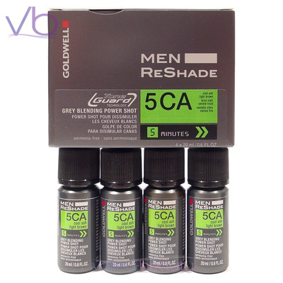 GOLDWELL Men ReShade 5 Minute Color Grey Blending Power Shot 4x20ml Ammonia-Free