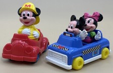 Vintage Arco Disney Mickey Mouse Fire Truck Toy And Taxi Mickey And Minnie Mouse