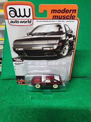 Auto World 1987 Mitsubishi Starion ULTRA RED Chase 1/64 Scale NEW 