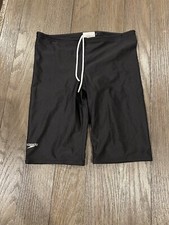 Mens Speedo Shiny Black Spandex Jammers Compression Shorts 32 swimsuit