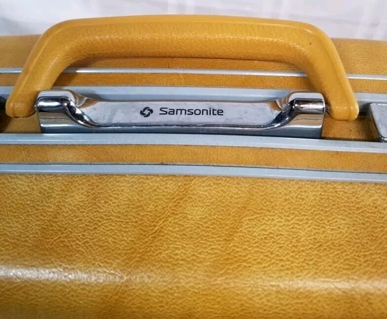 Samsonite Profile Hardside Suitcase Luggage Mustard Yellow Retro